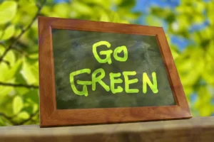 An image showing go green slogan