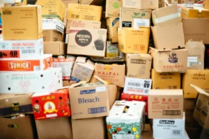 An Image of biodegradable cardboard boxes